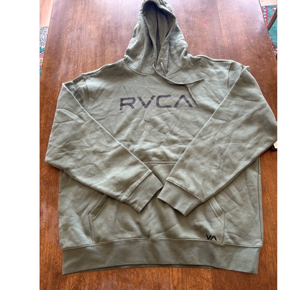 RVCA Big RVCA Hoodie Mens XXL Sage Green Pullover Sweatshirt AVYSF00223 NEW